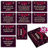 Truths or Dares - 50 Romantic Night Cards for Couples: Flirty Tension Game Props Sexy Game